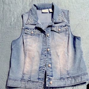 Chico’s  blue denim vest size 1